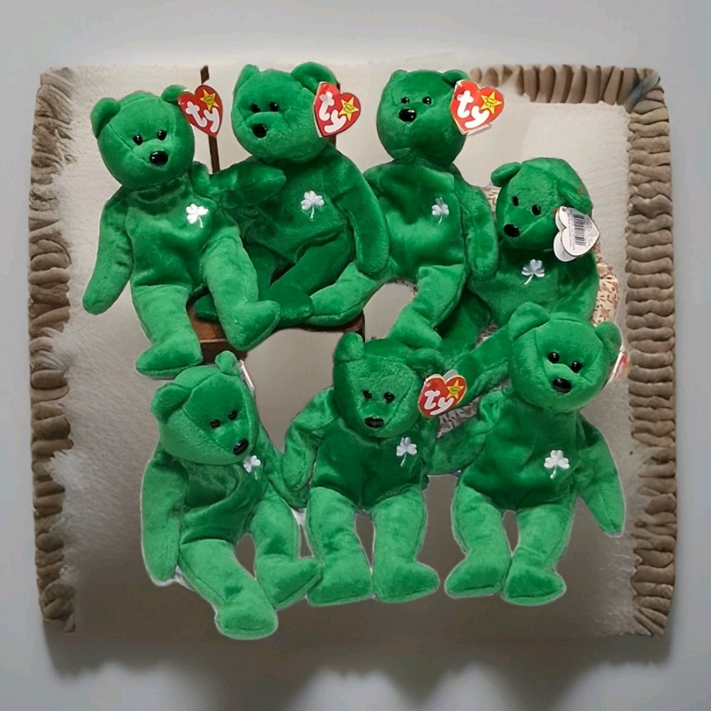 7 Ty Erin Bear Beanie Baby 1997 Collection Retired Rare Errors Mint Condition